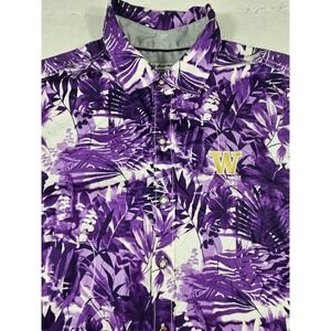 Tommy Bahama Washington Huskies Collegiate SAMPLE Camp Shirt-Purple/White Medium